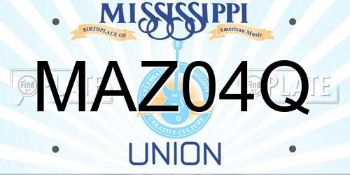 MAZ04Q Mississippi License Plate