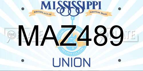 MAZ489 Mississippi License Plate