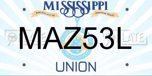 MAZ53L Mississippi License Plate