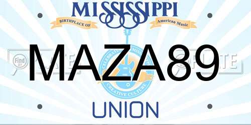 MAZA89 Mississippi License Plate