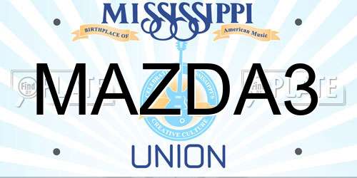 MAZDA3 Mississippi License Plate