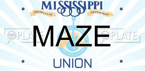 MAZE Mississippi License Plate