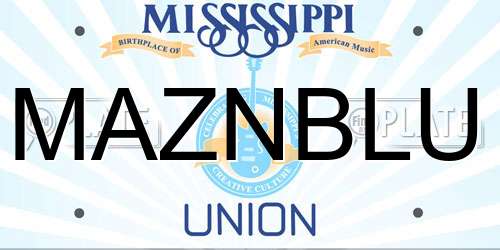 MAZNBLU Mississippi License Plate