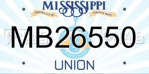 MB26550 Mississippi License Plate