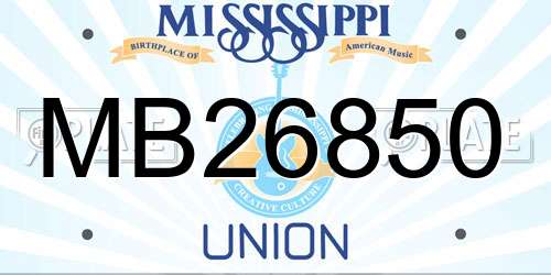 MB26850 Mississippi License Plate