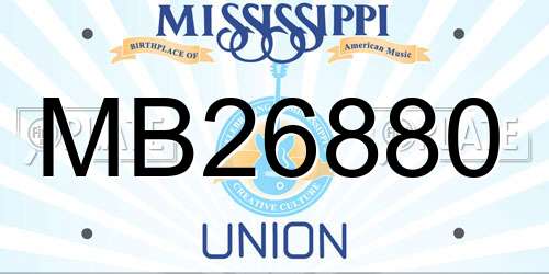 MB26880 Mississippi License Plate