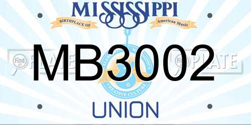 MB3002 Mississippi License Plate