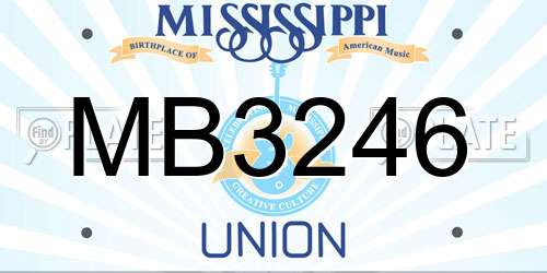MB3246 Mississippi License Plate