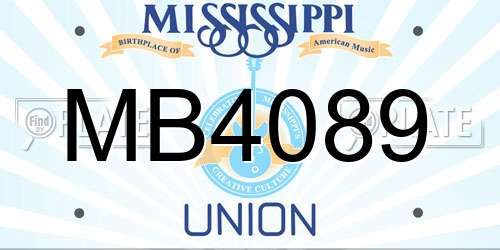 MB4089 Mississippi License Plate