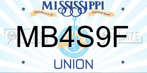 MB4S9F Mississippi License Plate