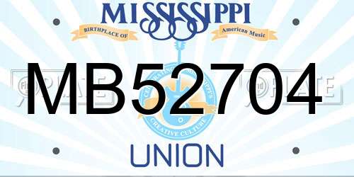 MB52704 Mississippi License Plate