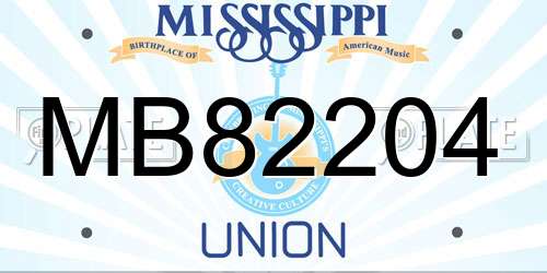 MB82204 Mississippi License Plate