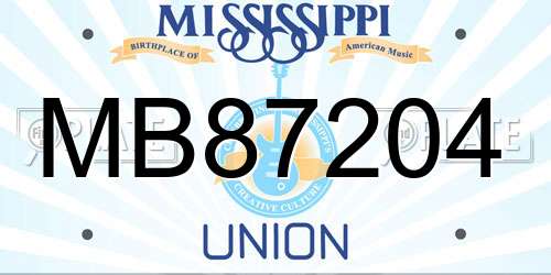 MB87204 Mississippi License Plate