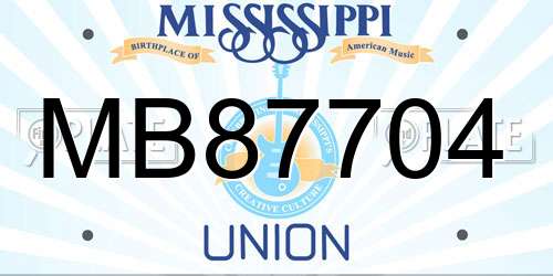 MB87704 Mississippi License Plate