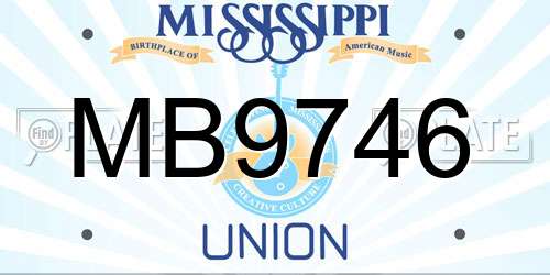 MB9746 Mississippi License Plate