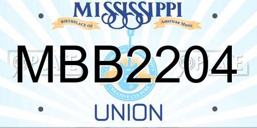 MBB2204 Mississippi License Plate