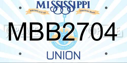 MBB2704 Mississippi License Plate