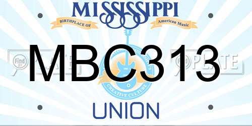 MBC313 Mississippi License Plate