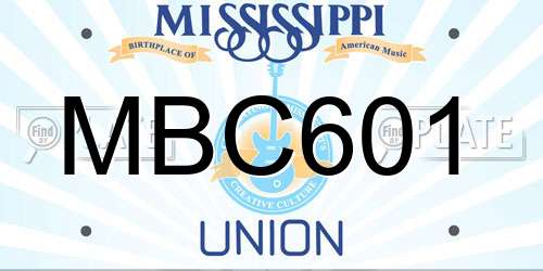 MBC601 Mississippi License Plate