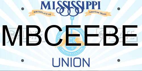 MBCEEBE Mississippi License Plate