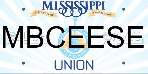 MBCEESE Mississippi License Plate