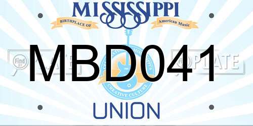 MBD041 Mississippi License Plate