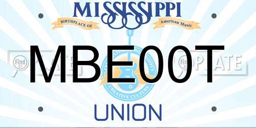 MBE00T Mississippi License Plate