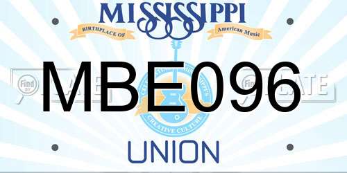 MBE096 Mississippi License Plate