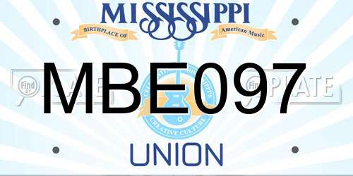 MBE097 Mississippi License Plate
