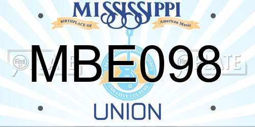 MBE098 Mississippi License Plate