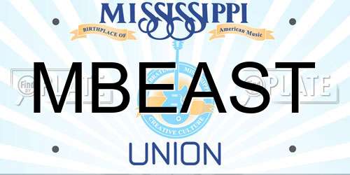 MBEAST Mississippi License Plate