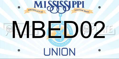 MBED02 Mississippi License Plate