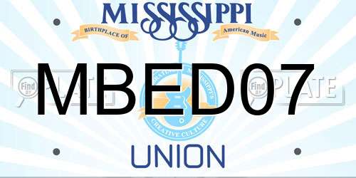 MBED07 Mississippi License Plate