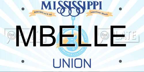 MBELLE Mississippi License Plate