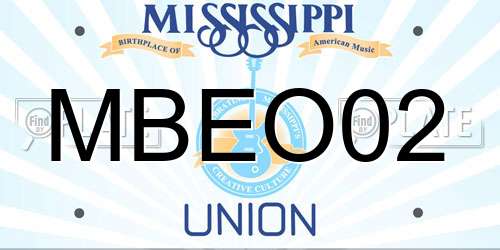 MBEO02 Mississippi License Plate