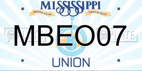 MBEO07 Mississippi License Plate