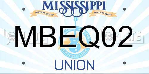 MBEQ02 Mississippi License Plate