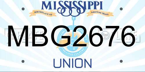 MBG2676 Mississippi License Plate