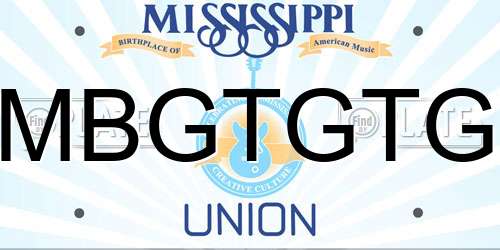 MBGTGTG Mississippi License Plate