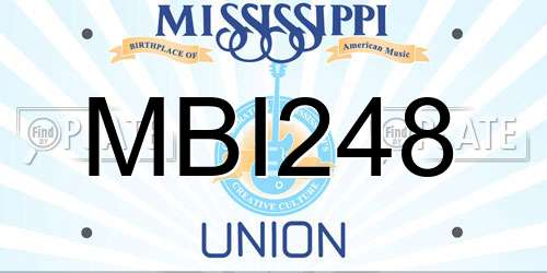 MBI248 Mississippi License Plate