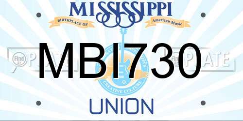 MBI730 Mississippi License Plate