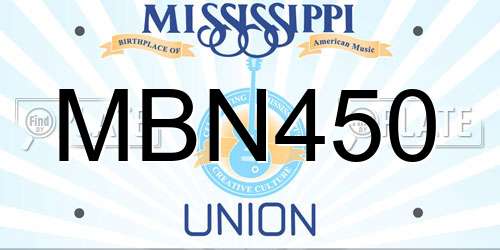 MBN450 Mississippi License Plate