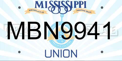 MBN9941 Mississippi License Plate