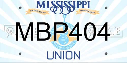 MBP404 Mississippi License Plate