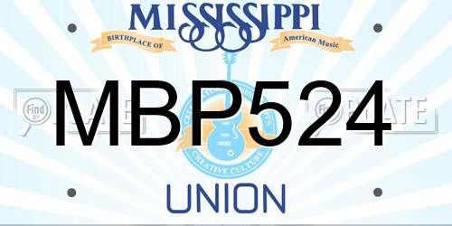 MBP524 Mississippi License Plate