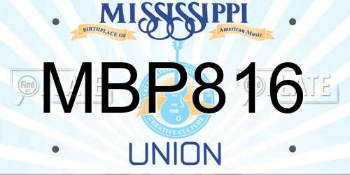 MBP816 Mississippi License Plate
