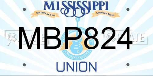 MBP824 Mississippi License Plate