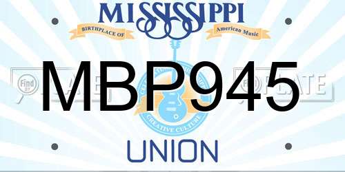 MBP945 Mississippi License Plate