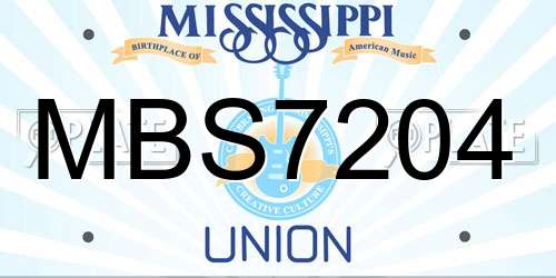 MBS7204 Mississippi License Plate