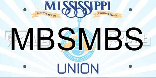 MBSMBS Mississippi License Plate
